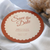 Save The Date Élégant Mariage de  à bascule en terre cuite
