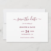 Save The Date Élégant Mariage de Bourgogne (Devant)