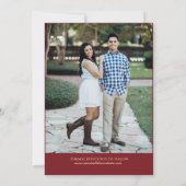 Save The Date Elégant Mariage de cadre géométrique or de Bourgog (Dos)