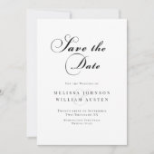 Save The Date Élégant Mariage de calligraphie (Devant)