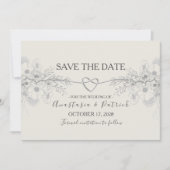 Save The Date Élégant Mariage de calligraphie bleu Dusty (Devant)