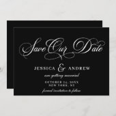 Save The Date Élégant Mariage de calligraphie simple Enregistrer (Devant / Derrière)