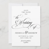 Save The Date Élégant Mariage de calligraphie simple Enregistrer (Devant)