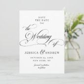 Save The Date Élégant Mariage de calligraphie simple Enregistrer (Debout devant)