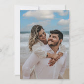 Save The Date Élégant Mariage de carrelage bleu grec (Dos)