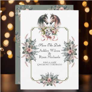 Save The Date Élégant Mariage de cheval de printemps
