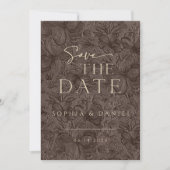 Save The Date Élégant Mariage de chocolat Mocha (Devant)