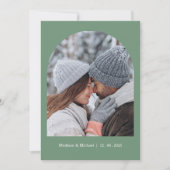 Save The Date Élégant Mariage de couronne végétale d'hiver vert (Devant)