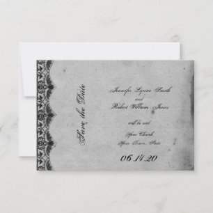 Save The Date Élégant mariage de dentelle gothique Sauvez la dat