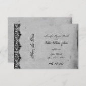 Save The Date Élégant mariage de dentelle gothique Sauvez la dat (Devant / Derrière)
