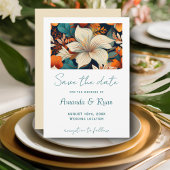 Save The Date Élégant Mariage de design botanique tropical