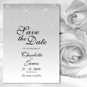 Save The Date Elégant mariage de diamants d'argent Enregistrer l