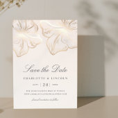 Save The Date Élégant Mariage de fleurs d'Hibiscus d'or