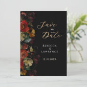 Save The Date Élégant mariage de fleurs sombres (Debout devant)