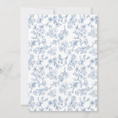 Save The Date Élégant Mariage de fleurs victorien bleu Dusty (Dos)