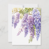 Save The Date Élégant mariage de glycine couleur violet doux (Dos)