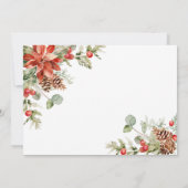 Save The Date Elégant Mariage de la branche de pin Poinsettia (Dos)
