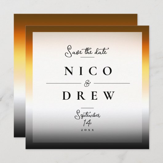 Save The Date Élégant Mariage de la fierté de l'ours (Devant / Derrière)