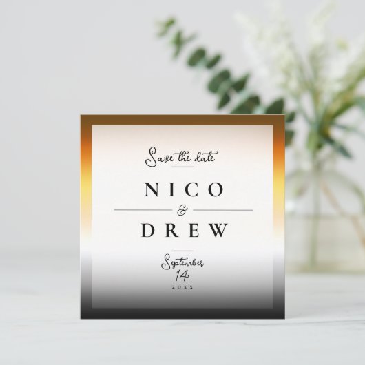 Save The Date Élégant Mariage de la fierté de l'ours (Debout devant)