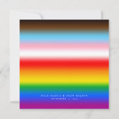 Save The Date Élégant Mariage de la fierté de progrès LGBTQ+ (Dos)