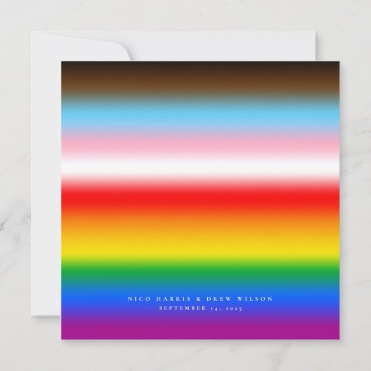 Save The Date Élégant Mariage de la fierté de progrès LGBTQ+ (Dos)
