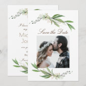 Save The Date Élégant Mariage de la photographie (Devant / Derrière)