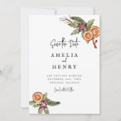 Save The Date Élégant Mariage de Noël Enregistrer La Date (Devant)