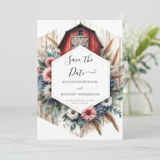 Save The Date Élégant Mariage de nyard éditable (Debout devant)