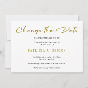 Save The Date Elégant mariage de parties scintillant or changer