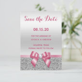 Save The Date Élégant Mariage de Parties scintillant romantique (Debout devant)
