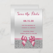 Save The Date Élégant Mariage de Parties scintillant romantique (Devant / Derrière)