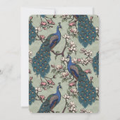 Save The Date Élégant Mariage de Peacock Floral Sage (Dos)