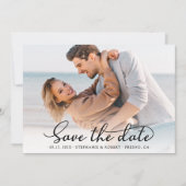 Save The Date Élégant Mariage de photo de script élégant (Devant)