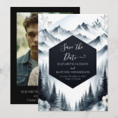 Save The Date Élégant Mariage de Pine Mountain (Devant / Derrière)