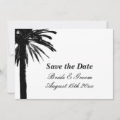 Save The Date Elégant mariage de plage de palmier enregistrer la (Devant)