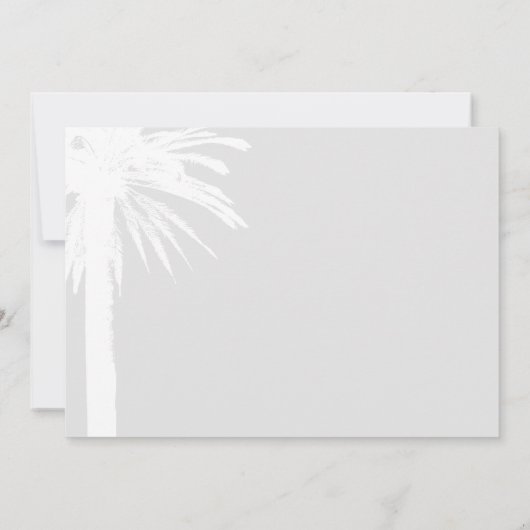 Save The Date Elégant mariage de plage de palmier enregistrer la (Dos)