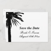 Save The Date Elégant mariage de plage de palmier enregistrer la (Devant / Derrière)
