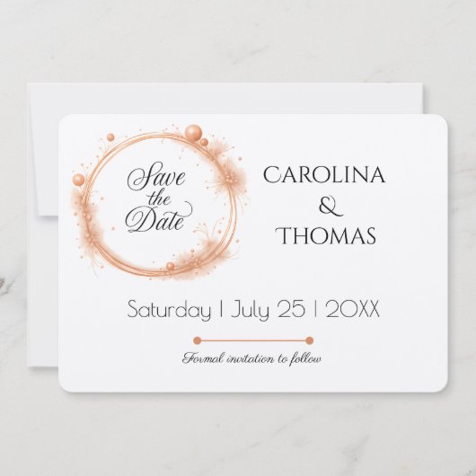 Save The Date Élégant Mariage de pointes d'éclaboussure de scrip (Devant)