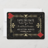 Save The Date Élégant Mariage de poker Gatsby Casino Royale Vega (Devant)