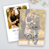 Save The Date Élégant Mariage de script moderne photo