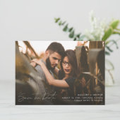 Save The Date Élégant Mariage de script photo moderne (Debout devant)