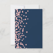 Save The Date Élégant Mariage de script Rose Gold Confetti Navy (Dos)