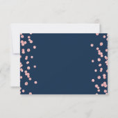 Save The Date Élégant Mariage de script Rose Gold Confetti Navy (Dos)