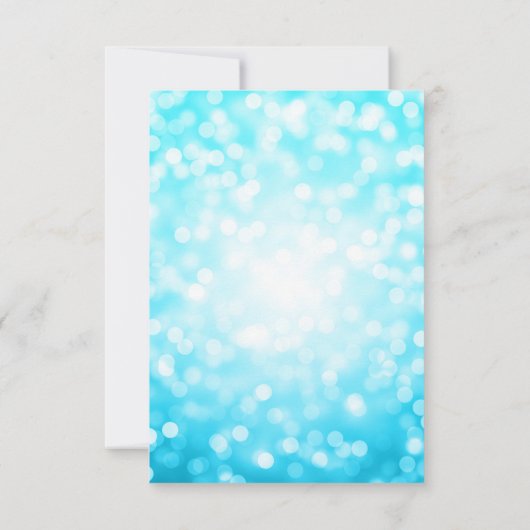 Save The Date Élégant Mariage de script Turquoise Bokeh Lumières (Dos)