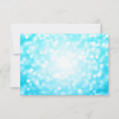 Save The Date Élégant Mariage de script Turquoise Bokeh Lumières (Dos)