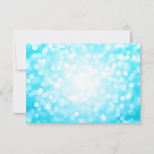 Save The Date Élégant Mariage de script Turquoise Bokeh Lumières (Dos)