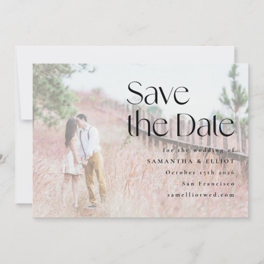 Save The Date Élégant Mariage de superposition photo moderne (Devant)