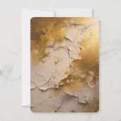 Save The Date Élégant Mariage de texture craquée à l'huile d'or (Dos)