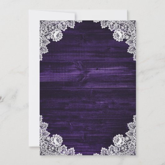 Save The Date Elégant Mariage de tournesol en bois violet (Dos)