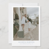 Save The Date Élégant Mariage de trame géométrique Floral bleu (Dos)